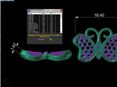 beautiful light weight Butterfly studs pendant 3D print model