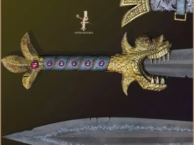 Legendary Leviathan Sword Low-poly 3D model