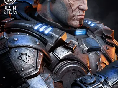 Wicked Video Games Marcus Fenix Portrait Bust 3D print model