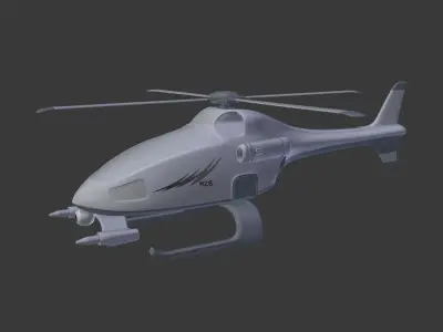 Generic VTUAV - Military Drone - Helicopter Low-poly 3D model