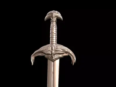 Thagner curved sword 3D model