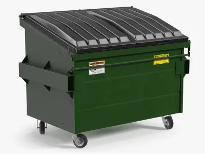 Commercial Trash Dumpster Green Clean 3D model