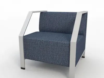 Sofa lounge chair with fabric and metal frame Free 3D model