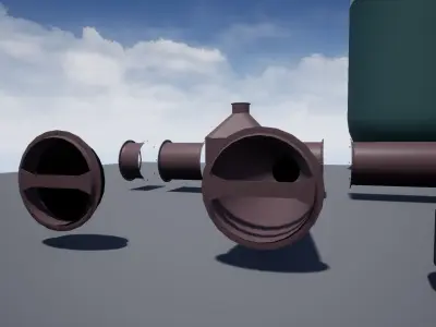 Modular Pipeworks Low-poly 3D model