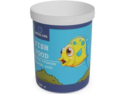 Pet litter Fish Food Low-poly 3D model