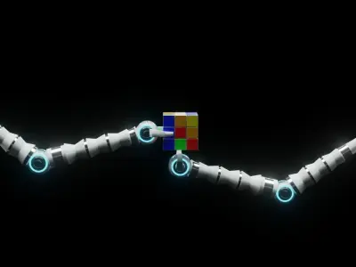 robot arms solving cube 3D model
