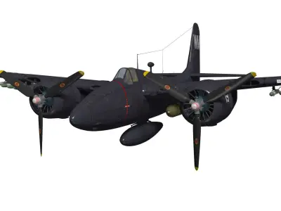 Grumman F7F Tigercat 3D model