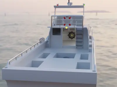 Lobster Boat Low-poly 3D model