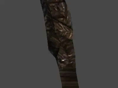 wand1 wooden wand Low-poly 3D model