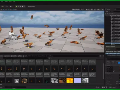Eurasian Kestrel Falcon Bird Low-poly 3D model