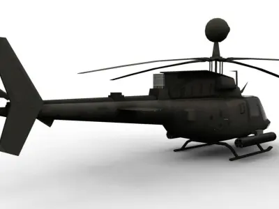 Kiowa oh58d Low-poly 3D model