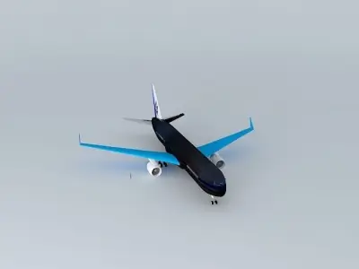 Boeing 767 341 Amercan Airlines at LAX with interior Free 3D model