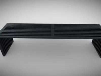 Small Metal Outdoor Bench Low-poly 3D model