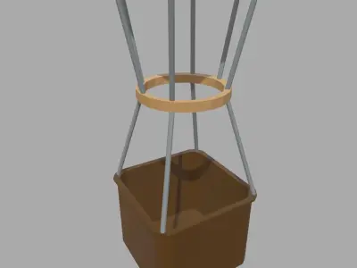 Low Poly Hot Air Balloon Low-poly 3D model