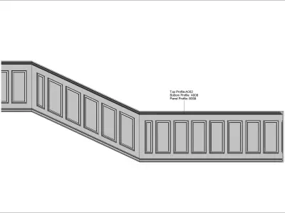 Wall paneling historic decor mouliding revit parametric family 3D model