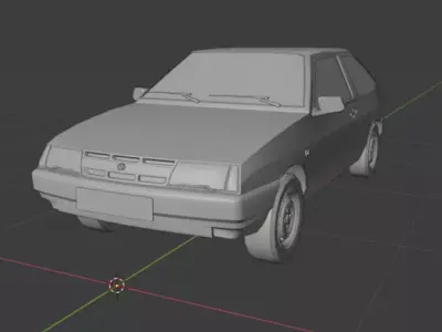 Soviet hatchback Vaz 2108 Low-poly 3D model
