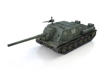 ISU-122 - 316 - Soviet heavy self-propelled gun 3D model