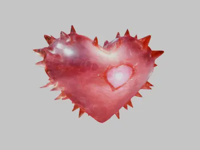 Valentines Day Thorny Heart - 3D Model of a stylized Heart Low-poly 3D model