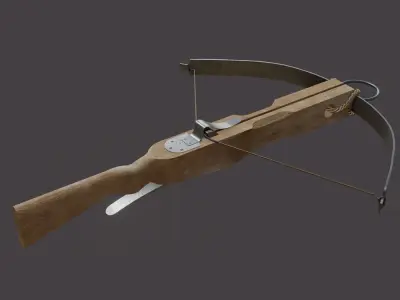Crossbow wooden Low-poly 3D model
