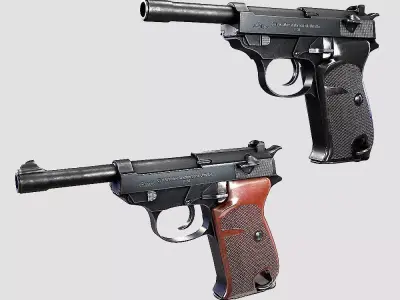 Walther M38 pistol PBR realistic gun 3d model Low-poly 3D model