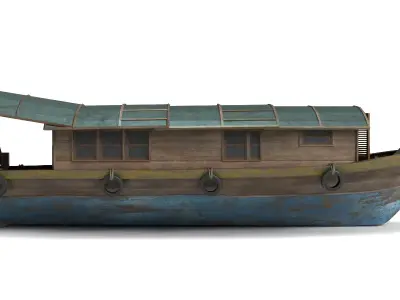 Handcrafted Wooden Boat 2 Premium Design 3D model