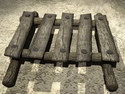 Wooden Panel Low-poly 3D model