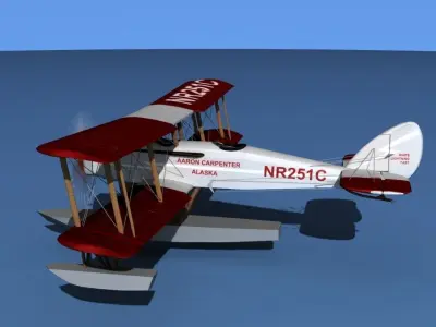 Airco DH-4 V05 Bush Seaplane 3D model
