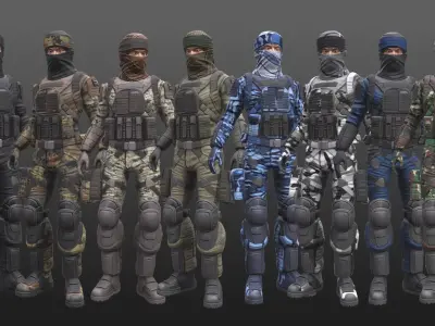 ARMY SUIT Low-poly 3D model