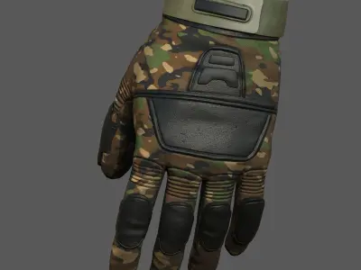 Gloves Sci-fi fantasy human protection camouflage  military  Low-poly 3D model