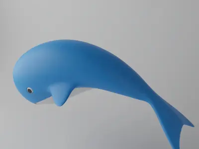 Cartoon Whale Low-poly 3D model