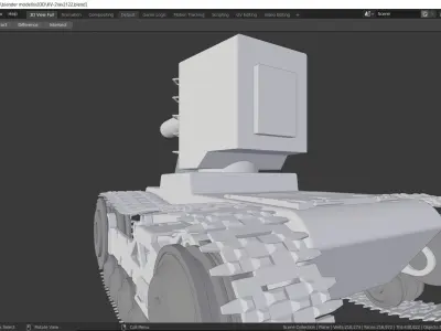 kv 2 heavy battle tank Free low-poly 3D model