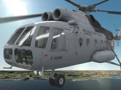 Mi-8T India Air Force Animated Low-poly 3D model