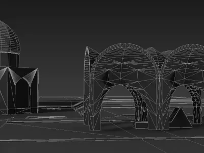 Tomb of Fariduddin Attar Neyshaburi Low-poly 3D model