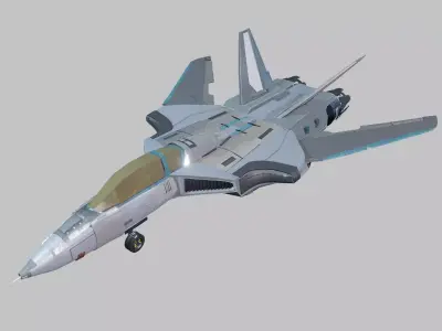SciFi Jet -- Rigged 3D model