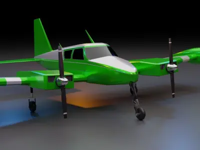 Private Plane - Low Poly Low-poly 3D model