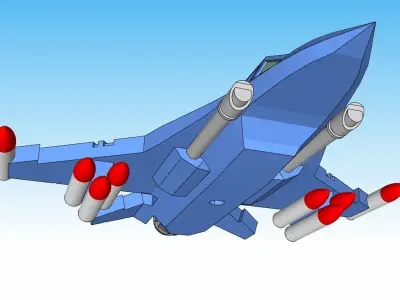 6mm and 8mm Steel Falcon Sci-Fi Fighter 3D print model
