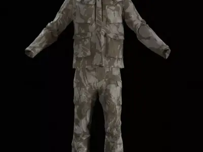 British Armed Forces - Combat Uniform Set Low-poly 3D model