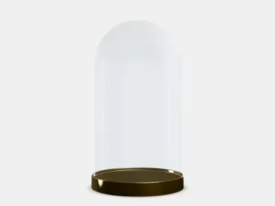 BEGAVNING Glass dome with base 1 Low-poly 3D model