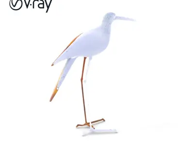 Rustic Bird Sculpture Model Pack for Decorative Scenes Low-poly 3D model