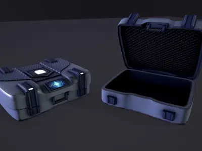 Various Scifi Crates Low-poly 3D model