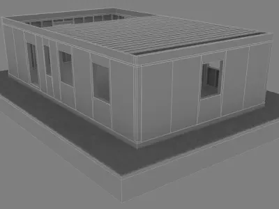 Timber Frame House Construction Site 3D model