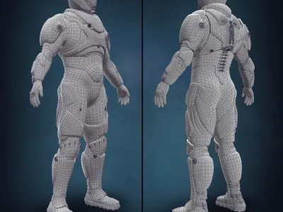 SCI FI Armor Low-poly 3D model