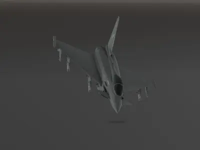 Typhoon Fighter Jet - Photorealistic Low-poly 3D model