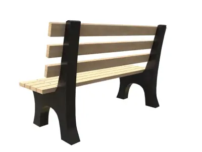 Bench10 park bench slats Low-poly 3D model