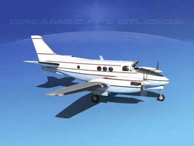 Beechcraft King Air 100 V01 3D model