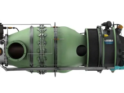 Turboprop Aircraft Engine Pratt and Whitney Canada PT6 3D model