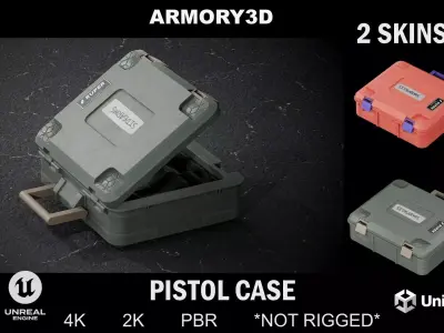 PISTOL CASE PBR RIGGED Low-poly 3D model