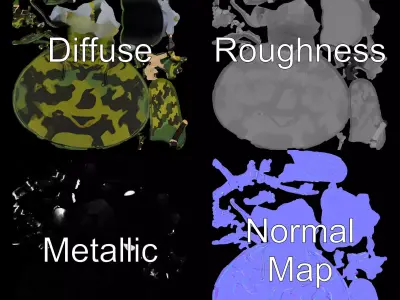 Camouflage Saddle model pack Low-poly 3D model