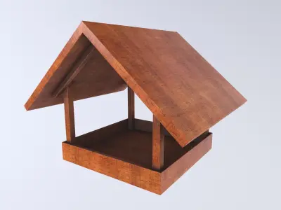 Wood Bird Feeder  3d model Low-poly 3D model