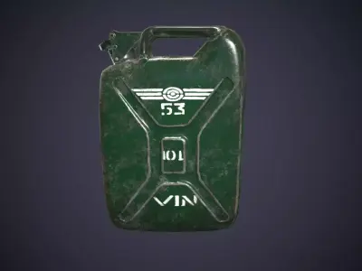 Low poly Jerrycan gas can Low-poly 3D model